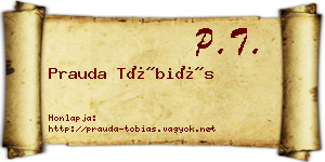 Prauda Tóbiás névjegykártya